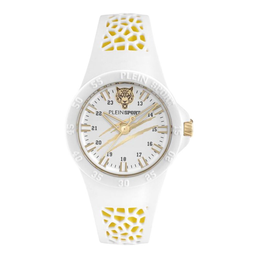 Plein Sport Thunderstorm Silicone Watch White Mens